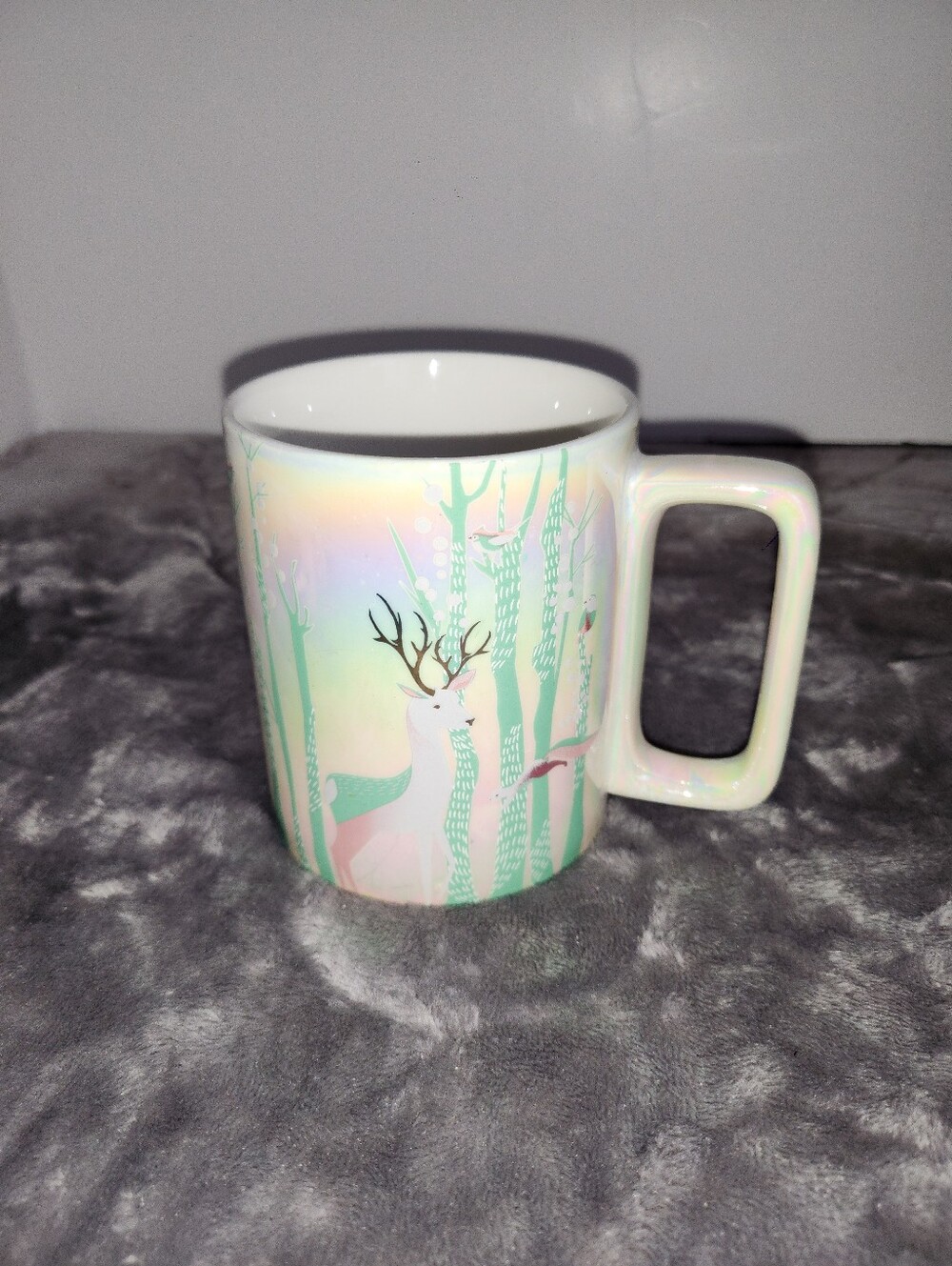 Starbucks Iridescent Pink Deer Forest Ceramic Mug
